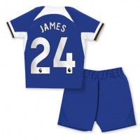 Chelsea Reece James #24 Hjemmedraktsett Barn 2023-24 Kortermet (+ Korte bukser)